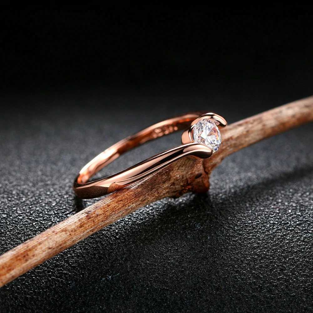 Austrian Cubic Zirconia EngagementWedding Finger Rings For Women Rose Gold Color Fashion Brand Jewelry For Women DWR239W251017