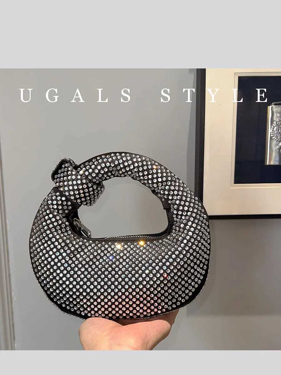 Designer Ladies Clutch Rhinestone Evening Purse Knoted Sparkling Crystal Diamond Wedding Handbag Luxury Glitter Party Bag Z251017