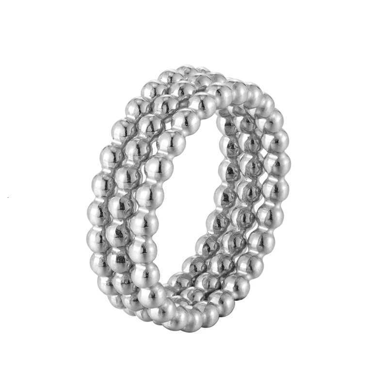 Cute Three in one Bead Chain Shape Ring Stainless Steel High Quality Jewelry Gift Ring For Women And Girls Drop ShippingW251017
