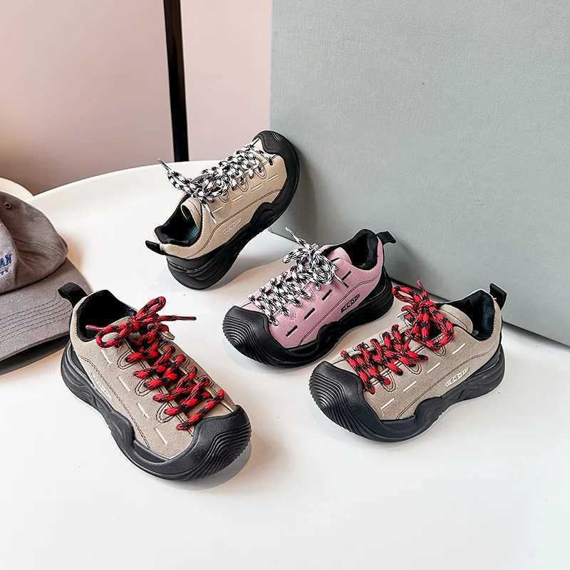 Childrens Casual Sneakers 118 Years Old Leather Boys Girls Single Shoes Four Seasons Khaki Soft Nonslip Kids Outdoor ShoesT251017