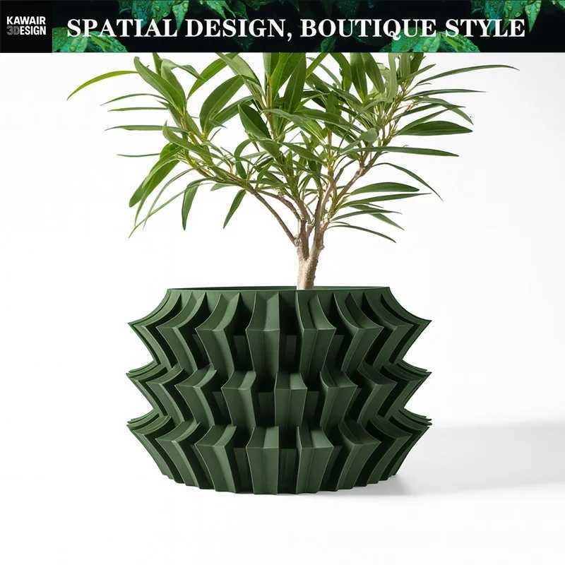 3D Printed EcoFriendly Irregular Geometry Plant Pot Textured Lines Biodegradable maceta for Home Decoration Sustainable Gift C251017