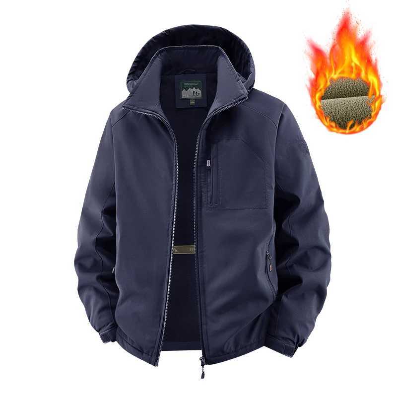 Winter Man Fleece Outdoor Windproof Jacket Man Detachable Hat Outwear Jackets Male Multi Pocket Work Safari Jacket Plus Size 8XL J251017