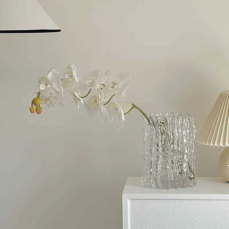 Nordic Style Glass Vase Creative Glacier Transparent Vase Plant Vases Hydroponic Flower Home Living Room Decoration Accessories C251017