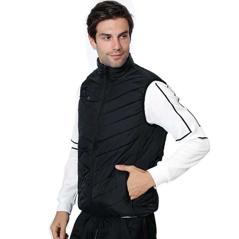 Mens Smart Constant Temperature Electric Heating Vest 9 Zone Thermal Safety Warmth Heated Jacket USB Powered Thickened Cotton H251017