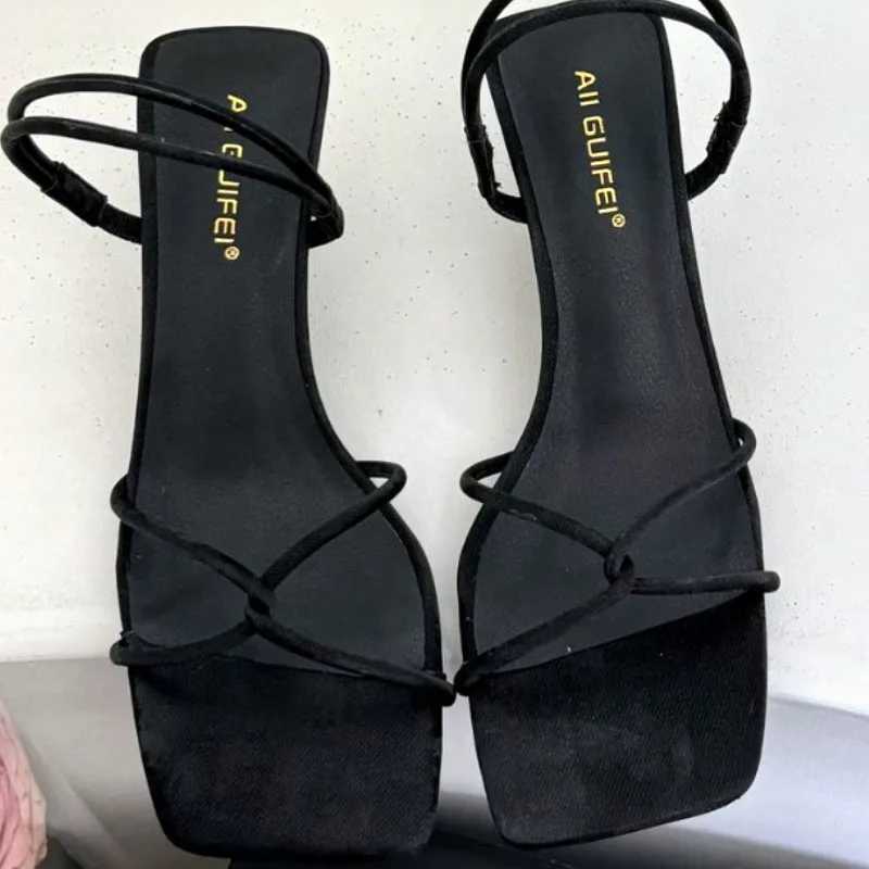 Cross Tied Square Toe Women Sandals Fashion Wedges Open Toe High Heel Shoes for Woman Concise Comfortable Nonslip Roman Shoes Z251015