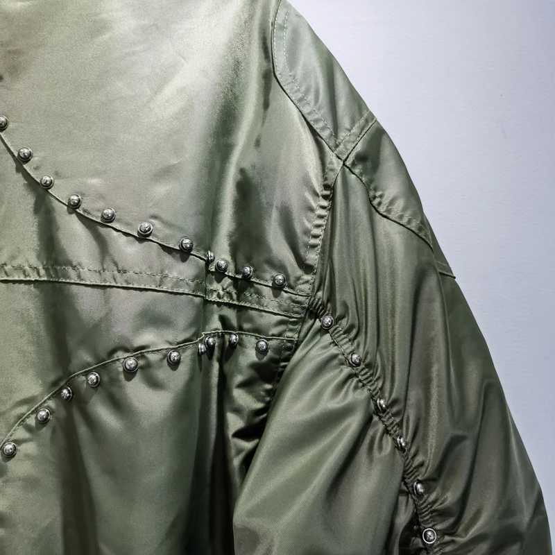 American Street Trend THUG CLUB Flight Jacket Rivet Design Cottonpadded Outerwear Casual Fashion Brand Thug Club Jackets J251017