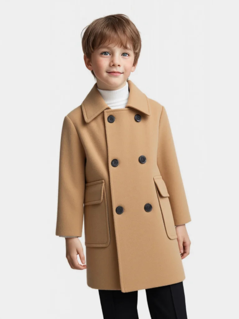 Children Pography Woolen Coat 315Y Kids Formal Retro Style Christmas Winter Wool Coat Boys Windproof Outdoor Long Jacket 251015