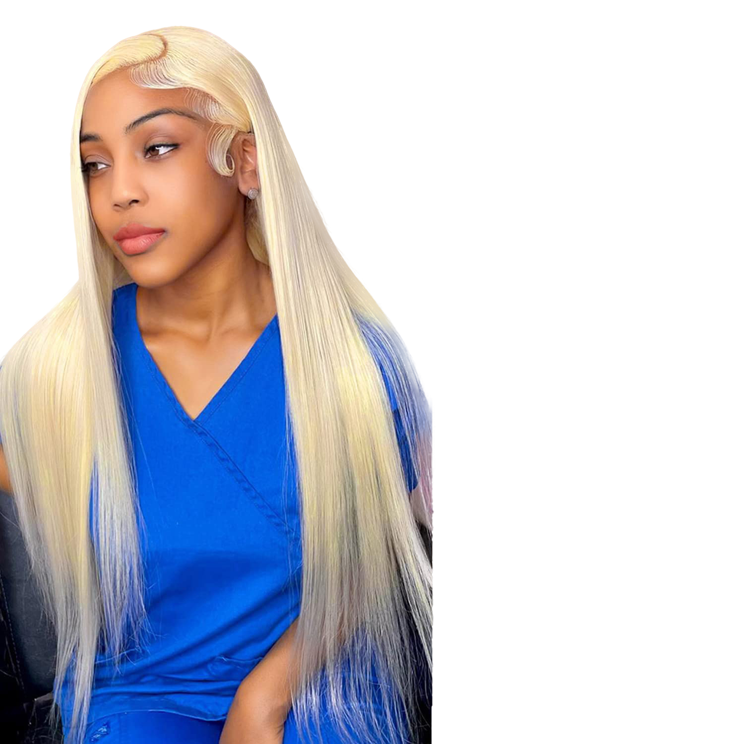 613 Blonde Straight 13x4 Lace Front Wig Human Hair Pre Plucked Bleached Knots Full Lace Frontal for Women