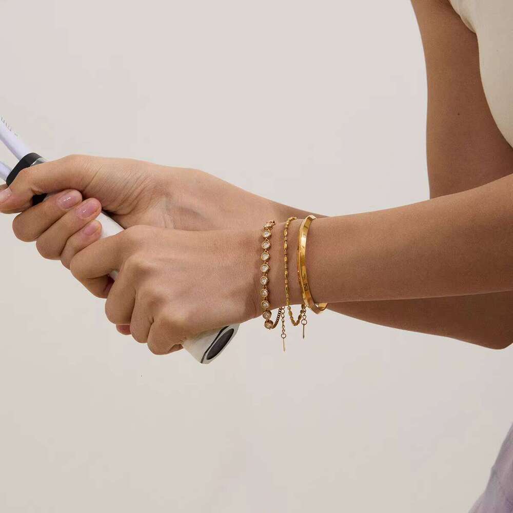 J&D Women's sterling silver Casual Fashion Round moissanite chain Pattern Party Gift Tennis Bracelet