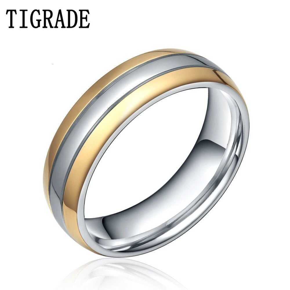 TIGRADE 6mm8mm Men Women Wedding Rings Simple Engagement Band Eternity Gold Silver Color Titanium Ring anel masculino SaleW251017
