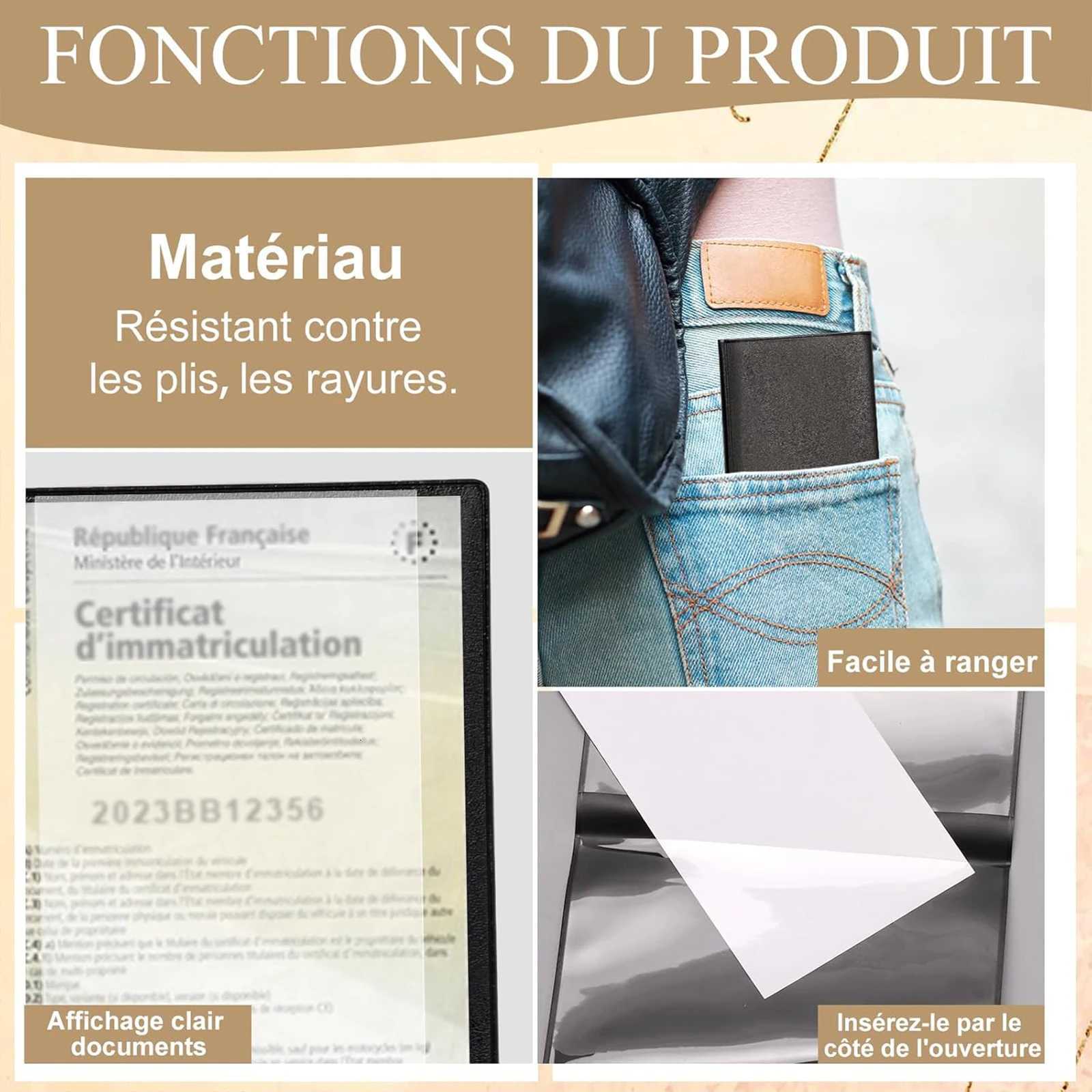 12PCS Wallets 3 Volets with Drivers License Covers and Drivers License Holder PVC Smooth Touch Material Protects VehicleW251017