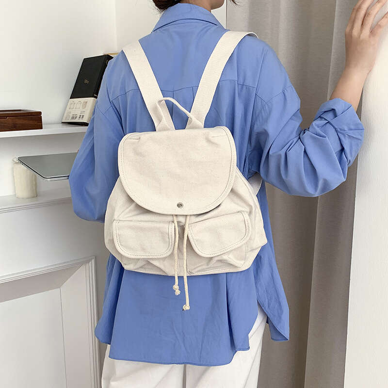 Harajuku Canvas For Women New Korean And Japanese Style Large Capacity Casual Student School Bag Simple Outdoor Backpack B5