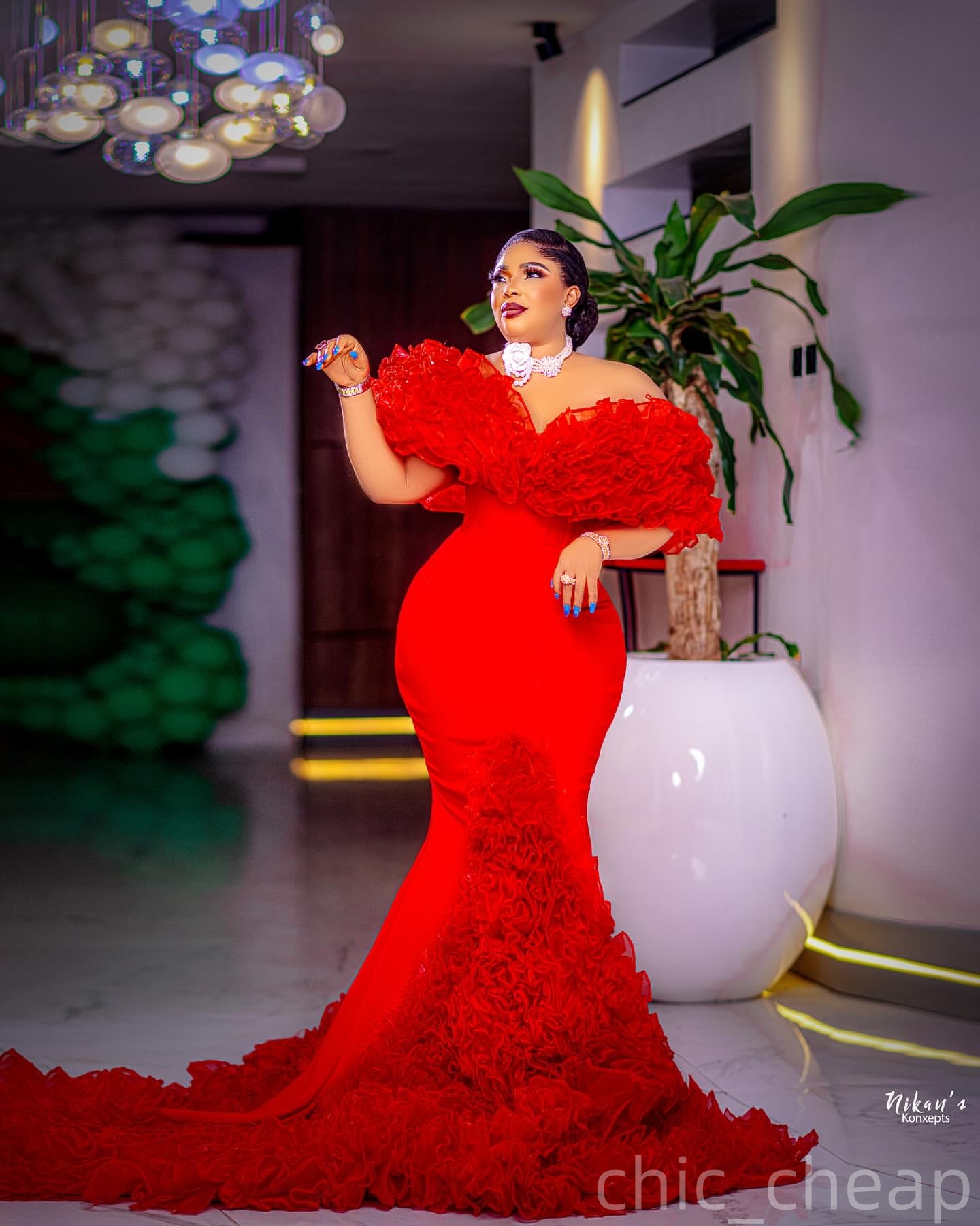 Red Mermaid Plus Size Prom Dresses 2025 Off Shoulder Tiers Satin Evening Formal Party Second Birthday Engagement Gowns Dress For Special Occasions