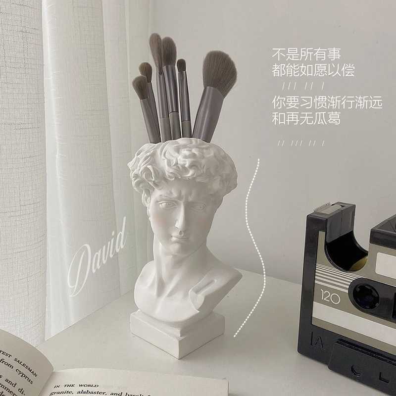 Nordic Creative Vase Home Decor Resin David Head Sculpture Portrait Statue Flower Pot Vases Art Craft Garden Room Decoration C251017