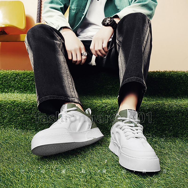 designer shoes casual low top sneakers classic black red green comfort durable white leather daily walking mens shoes size 39-44