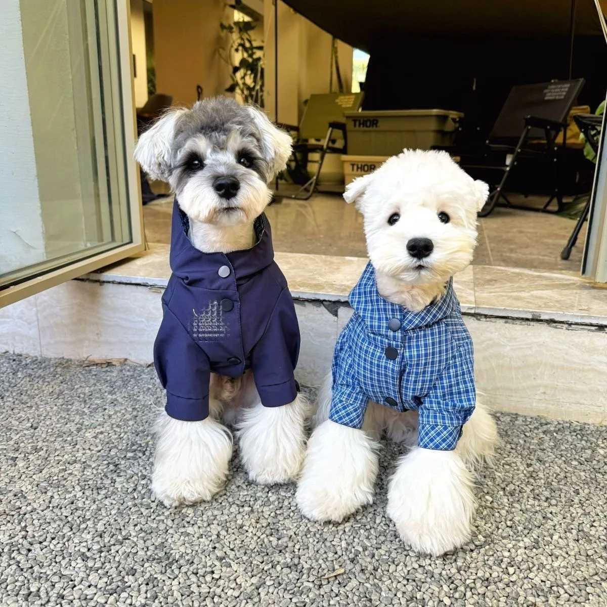 Pet Plaid Hooded Jacket for Autumn and Winter Warmth Doublesided Dog Parkas Schnauzer Teddy Jacket Puppy Clothes Small Dogs D251017
