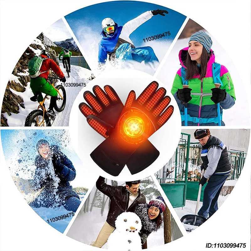 Electric Heated Gloves Men Women Rechargeable 6000mAh Battery Touchscreen Waterproof Winter Ski Motorcycle Gloves Hand Warmers H251017