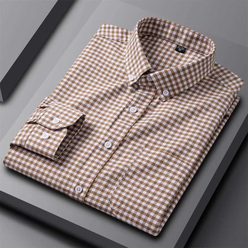 Quality 100 Cotton Oxford Shirts For Mens Long Sleeve Casual Pocket RegularFit ButtonDown Formal Social Shirt Men Clothing J251017
