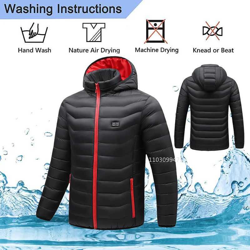 11 Areas Self Heated Jacket Men Women USB Heated Clothing Cotton Washed Winter Thermal Skiing Camping Hiking Jacket Warm Coats H251017