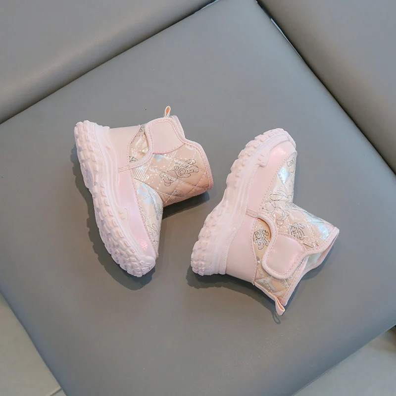 Boys and Girls Winter Padded Warm Cotton Shoes Thick Bottom Nonslip Patent Leather Waterproof Nonslip Snow Boots 251015