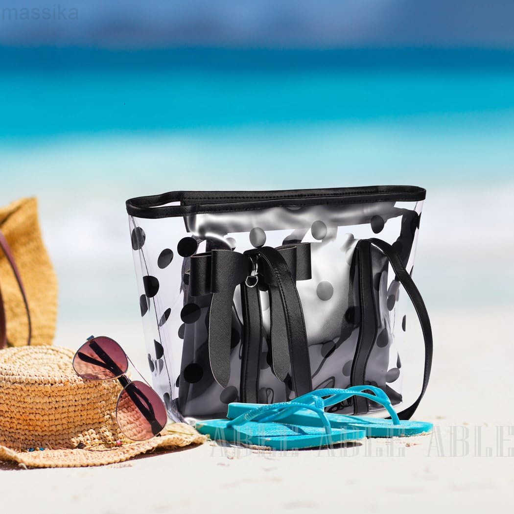 Womens Clear Tote Bags MultiUse Shoulder bag Handbag Beach bag Shopping Bag M251017