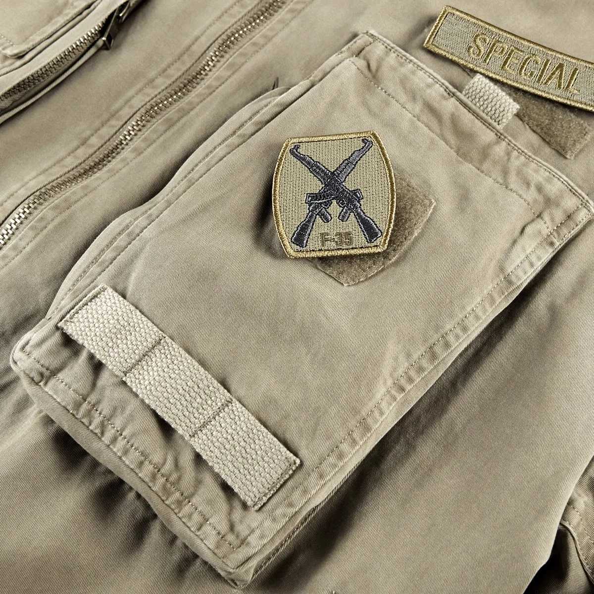 Vintage Washed Pilot Jacket Mens Multi Pocket Embroidered Badge Cargo Coat Military Tactical Flight Jacket for Male J251017