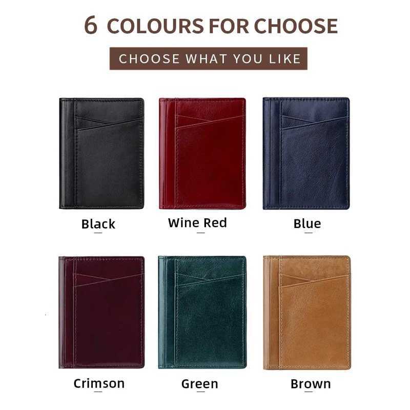 YUECIMIE Men Minimalist Slim Card Holder Genuine Leather Card Wallet Slim Line Thin Mini Small Rfid Passport Id Card Holder MaleW251017