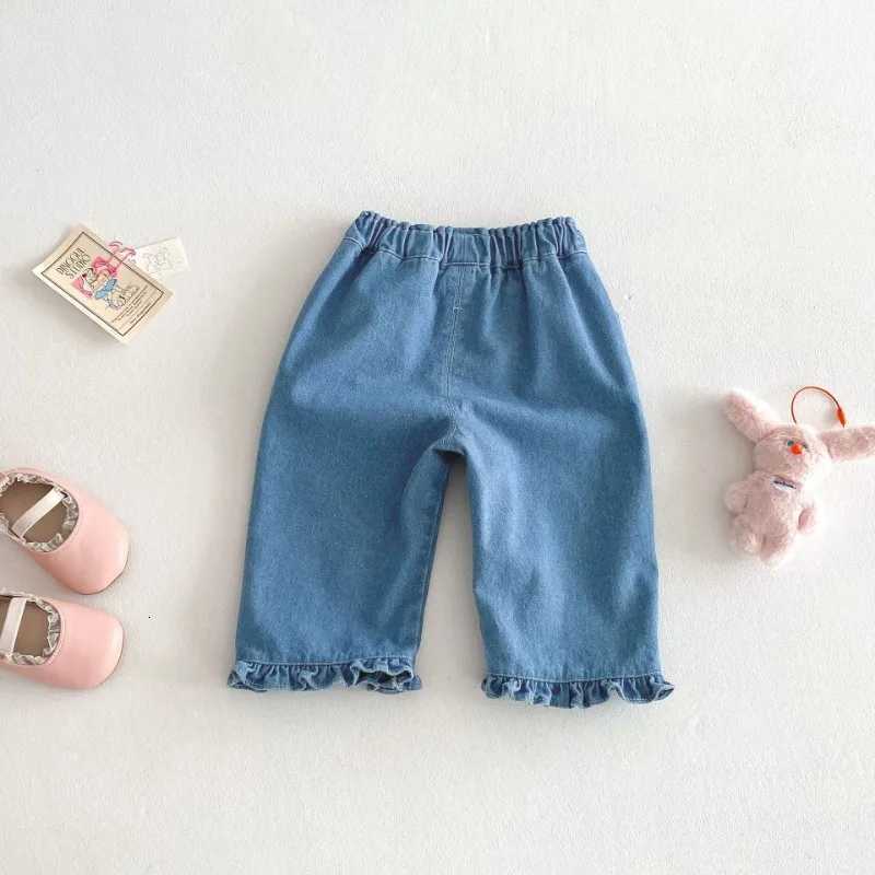 Kids Girls Jeans 2025 New Spring Autumn Childrens Korean Style Love Heart Denim Pants Trendy Baby Casual Trouser B5057T251017