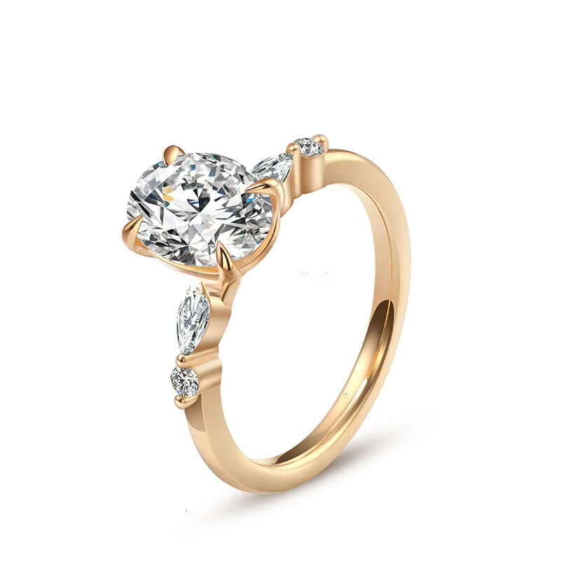 Wholesale Price Jewelry 10k/14k/ Solid Real Gold 1ct/2ct/3ct D VVS Oval Moissanite Dia Engagement Ring For Women