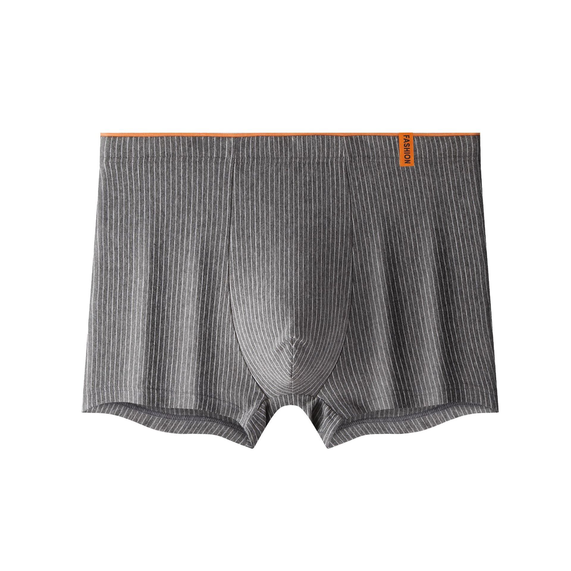 5 Pcs All Cotton Antibacterial Bottom Skin Friendly Breathable Plaid Trendy Men's Pure Cotton Boxer Briefs