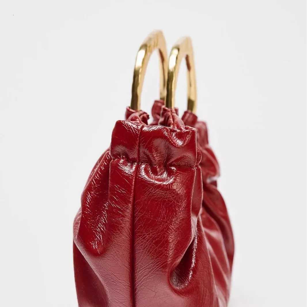 Fashion Ruched Women Handbags Designer Metal Handle Hand bag Luxury Oil Wax Pu Leather Shoulder Crossbody Bags Small Tote Purses Z251017