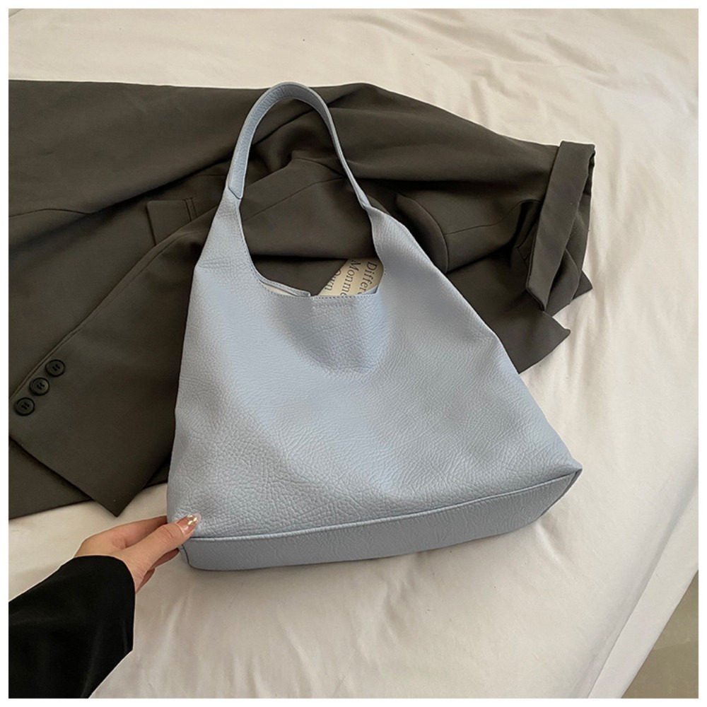 Premium Textured PU Tote with Lychee Print - Durable Travel & Everyday for Men and Women