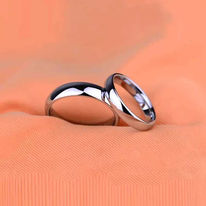 S925 Stamped White Gold Color Tibetan Silver Ring Simple 4mm Stanless Steel Rings for Men Women Couple Gift Jewelry AccessoriesW251017