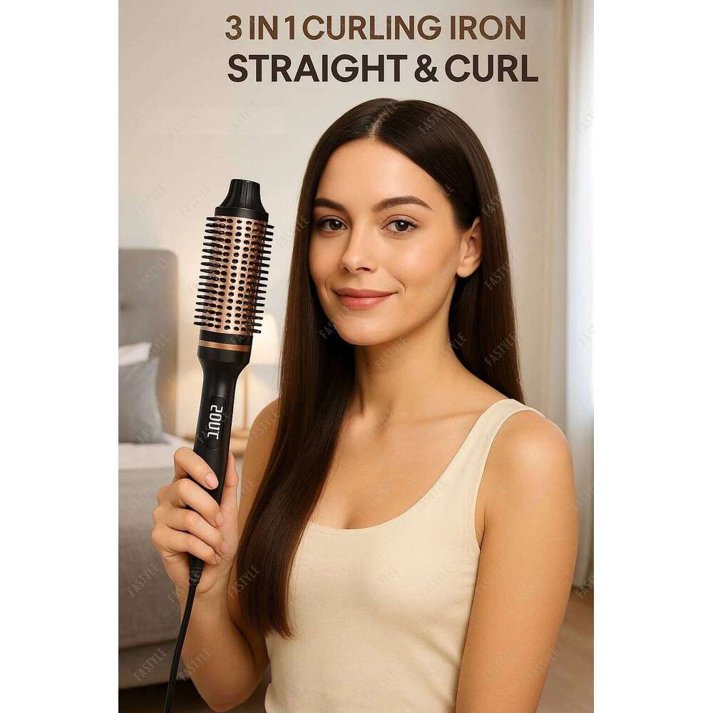 10 Hair Curler Ceramic Curling Iron Anti Scald Double PTC For Women Hot Travel Fast Heating Heated Thermal Brush