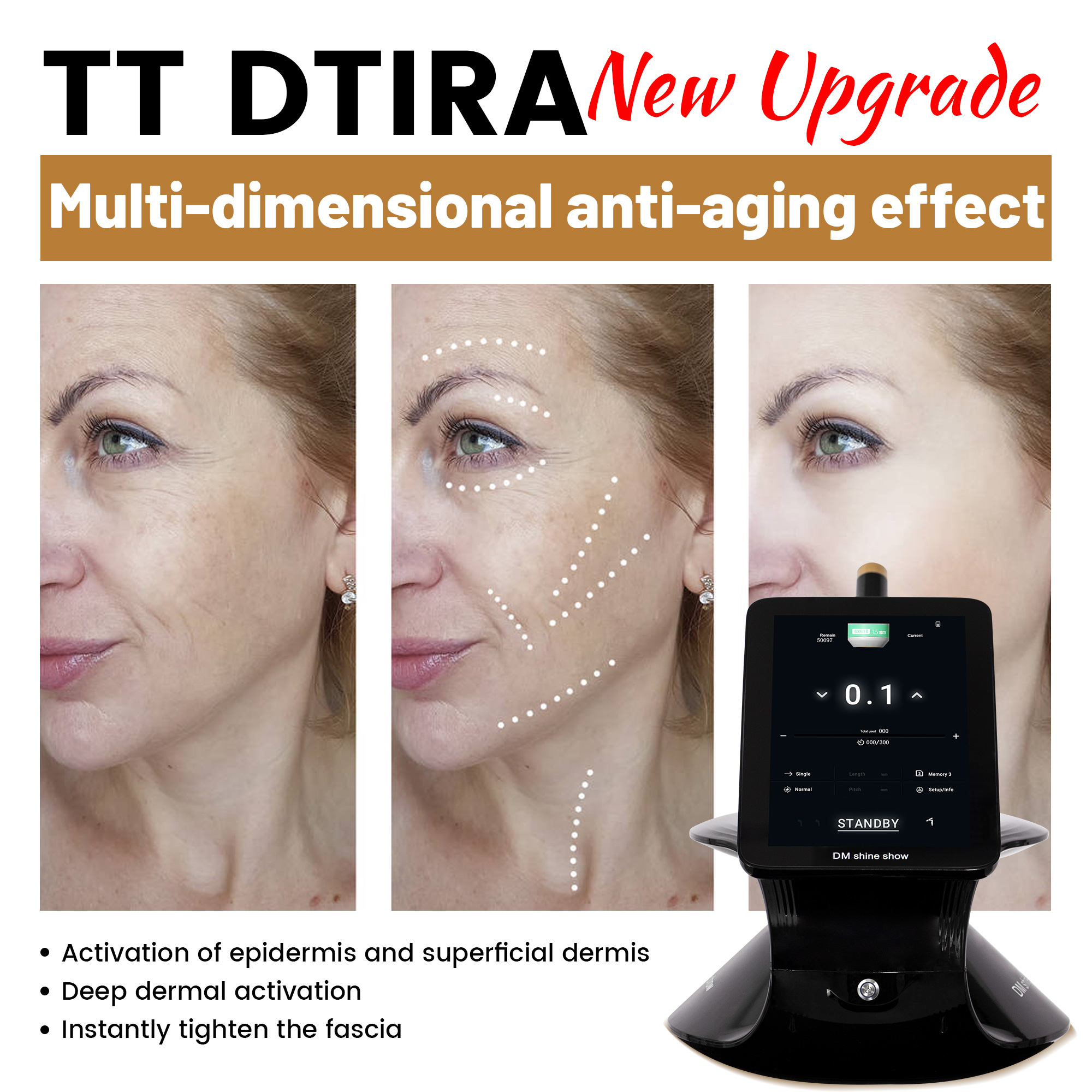 13.3 "TT Double Lift Facial Lift Body Lift Skin Firming Anti-aging Skin Rejuvenation Firming Portable Device