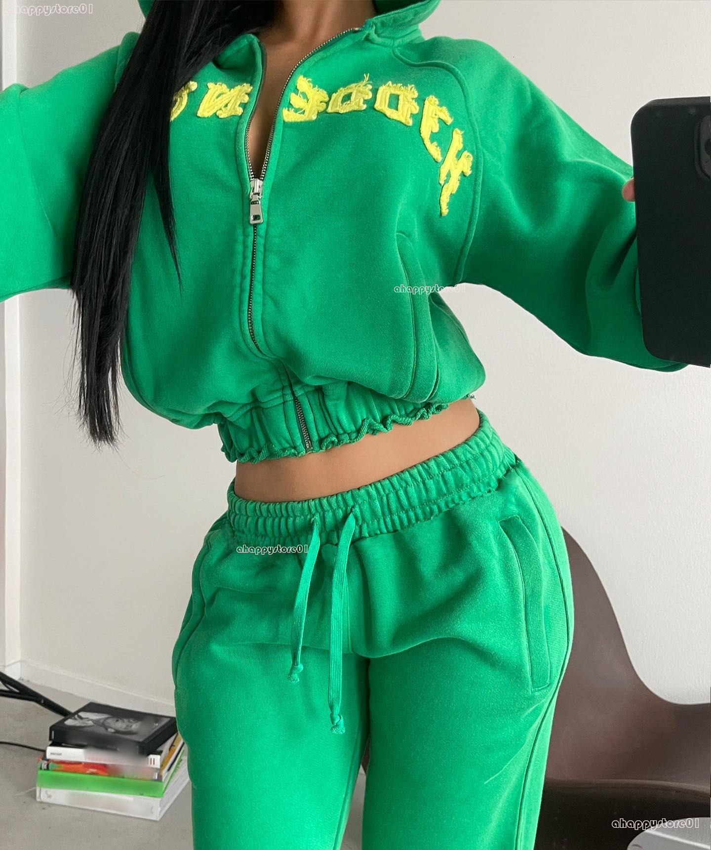 hidden tracksuit two piece woman Designer Tracksuit Outfit Winter 2025 Trend hide cult Pure Cotton set Elegant Warm Suit Vintage Sports Y2k Trouser Se