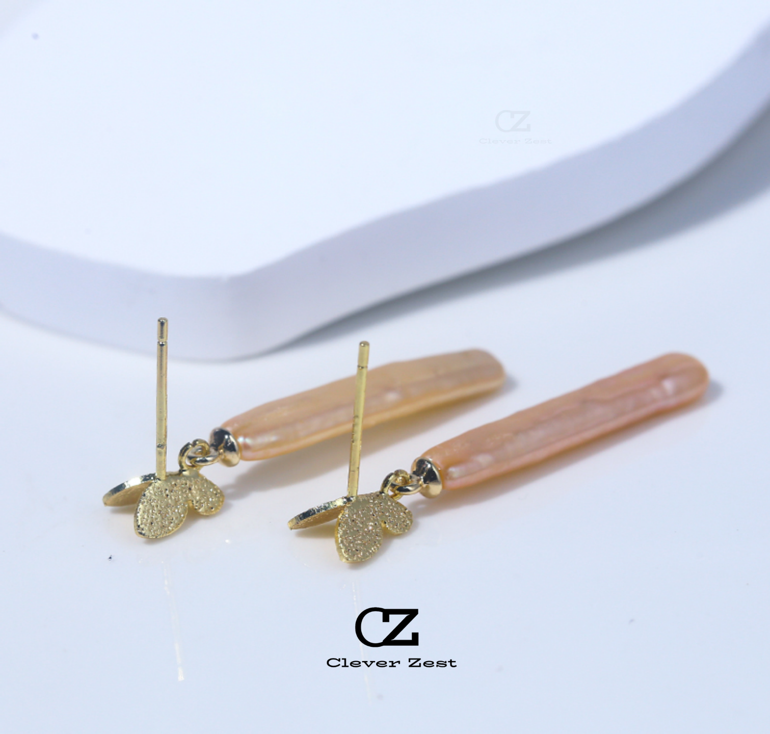 Natural Baroque Champagne-Colored Pearl Butterfly Earrings 14K Gold-Filled Fashionable Versatile Trend-Setting Anniversary Gift Best Friend Gift