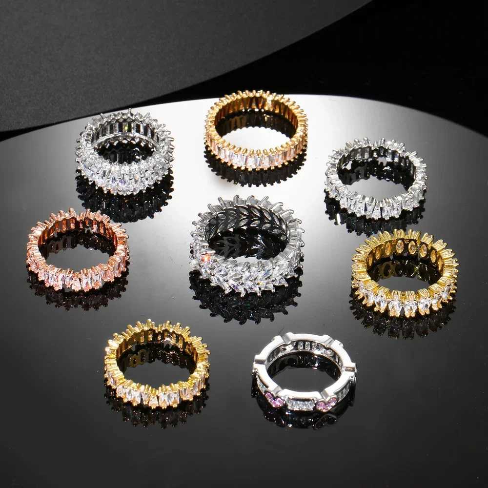 Fashion Luxury Multicolor Charm Zircon Wedding Rings for Women Round Square Stone Party Ring Jewelry Bague FemmeW251017