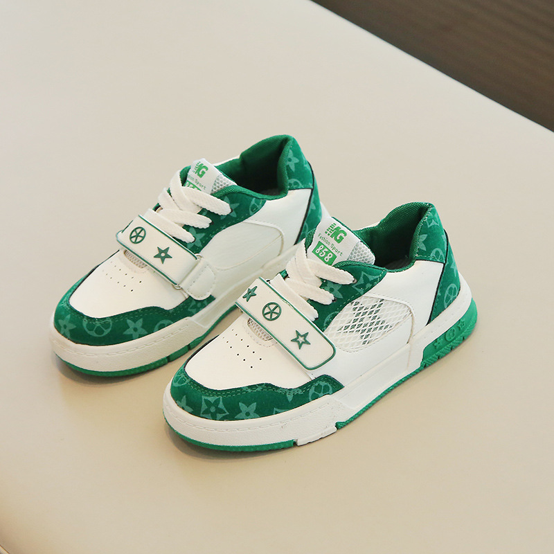 Designer shoes free shipping 2025 Spring Fashion Sports Shoes for Boys Velcro Mesh Casual Shoes for Girls size 21-35 black white orange blue green