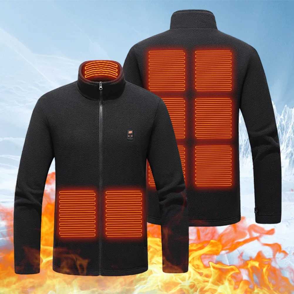 9 Heated Area Heated Jacket USB Charging Heated Zip Up Coat Waterproof Heating Jackets Coat with 3 Temperature Settings for Hiking Skiing H251017