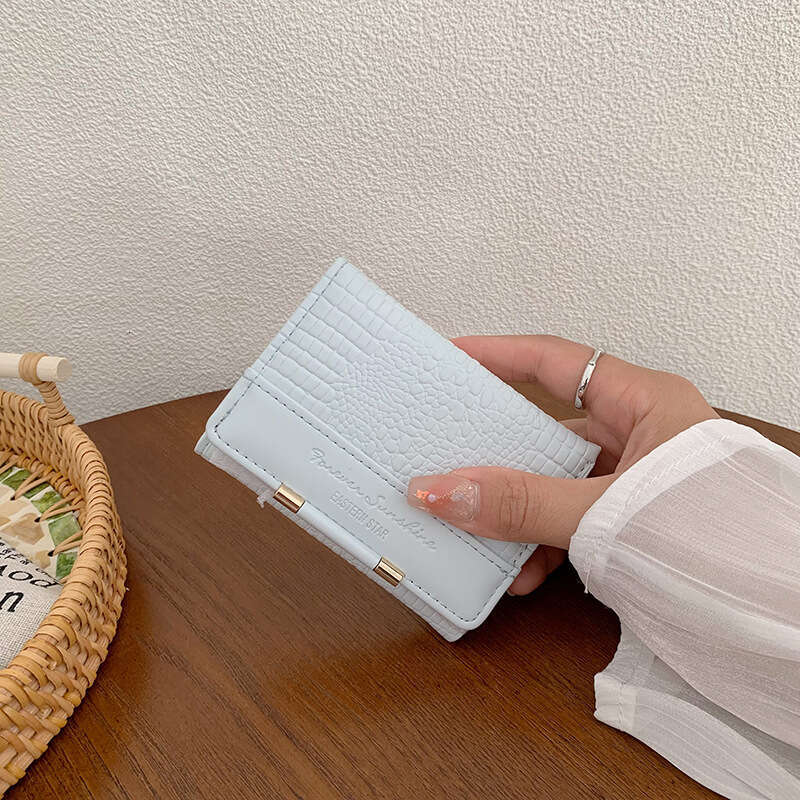 Short Women Wallet Leather fashion Storage Lock Buckle Coin Purse Mini casual PU Female Card Holder