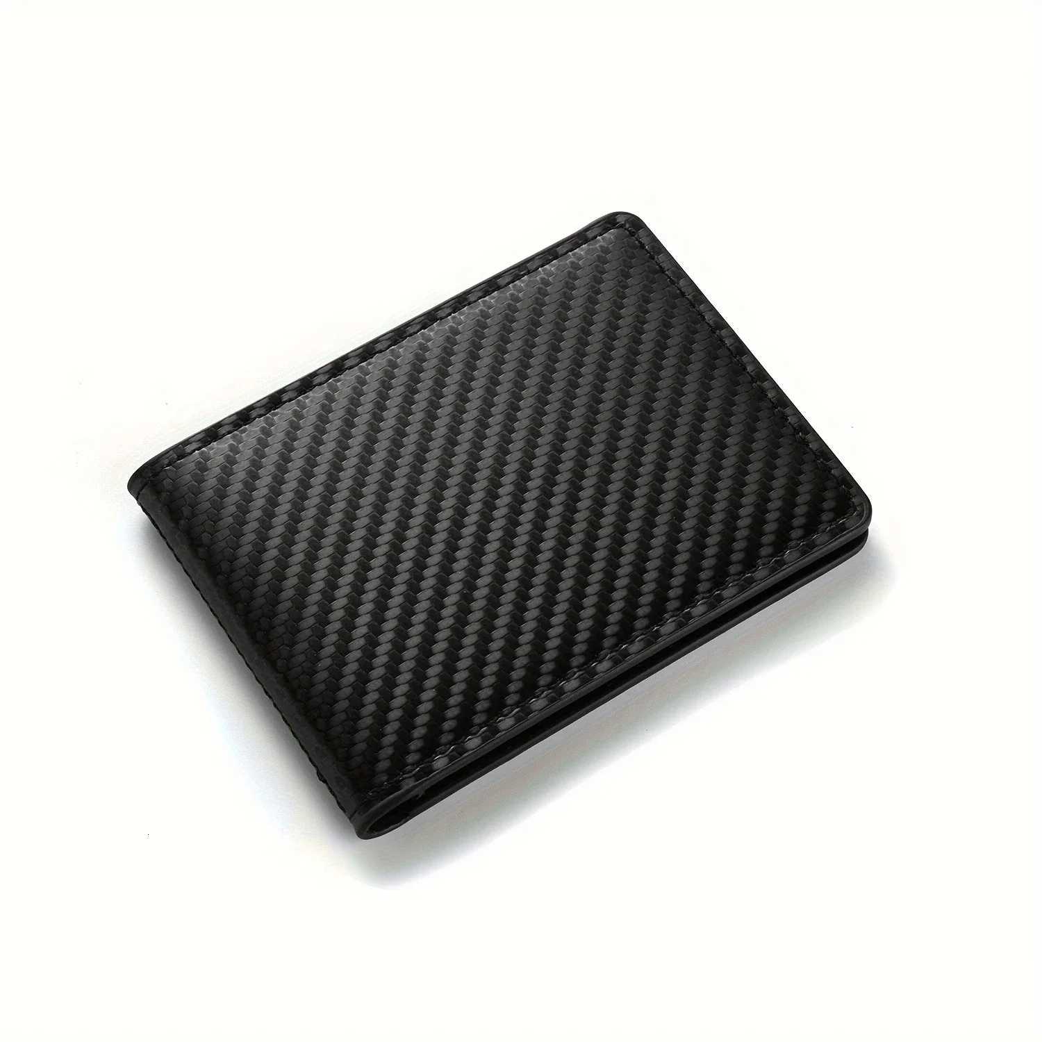 2025 Unisex Carbon Fiber Black Mens Slim Card Holder Case for Drivers License and ID Cards Male PU Leather WalletW251017