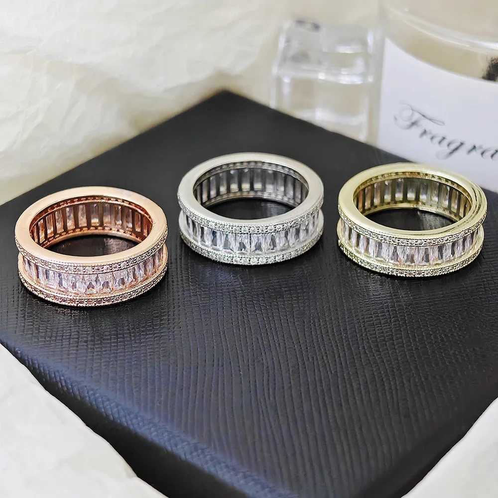 Luxury Round Rose Gold Silver Color Aesthetic Eternity Band Ring Africa for Women Lady Anniversary Gift Jewelry Moonso R5389W251017