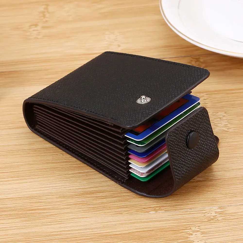 Leather Card Holder MultiSlot Card Clip MultiFunctional Portable Unisex Business Id Credit Card Wallet Holder Pocket OrganizerW251017
