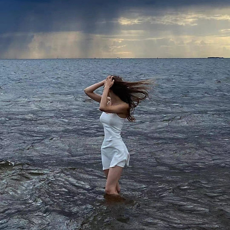 V19195 Lace Summer New Women's Solid Color Suspender Skirt Sexy Slim Hip Dress