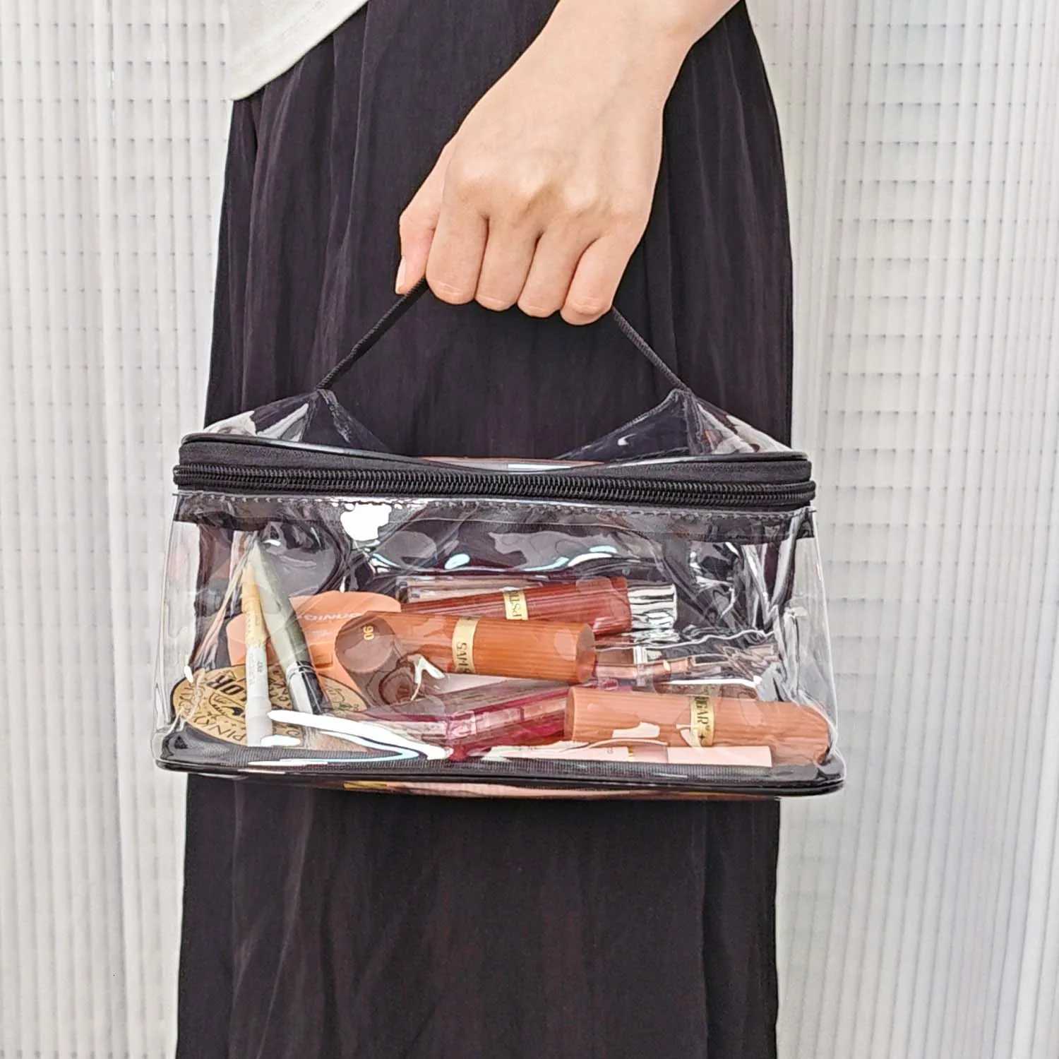 Handheld Plastic Transparent Cosmetic Bag Toy Storage Bag Large Capacity Puzzle Block Organizer PVC Storage Bags Outdoor Travel W251017