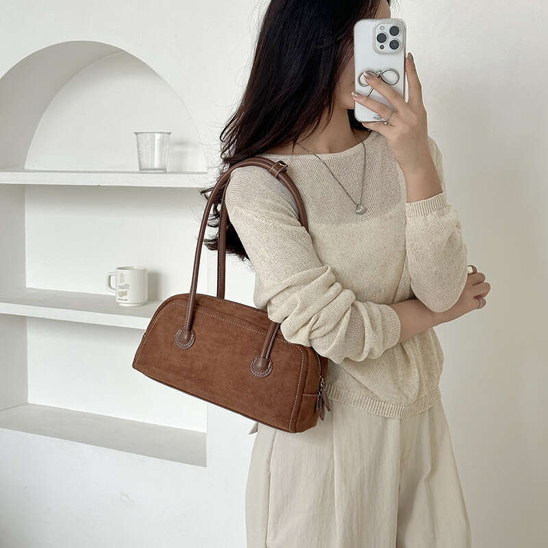 Fashion New Suede Niche High-End Baguette Large Capacity Versatile Shoulder Bag For Women B5