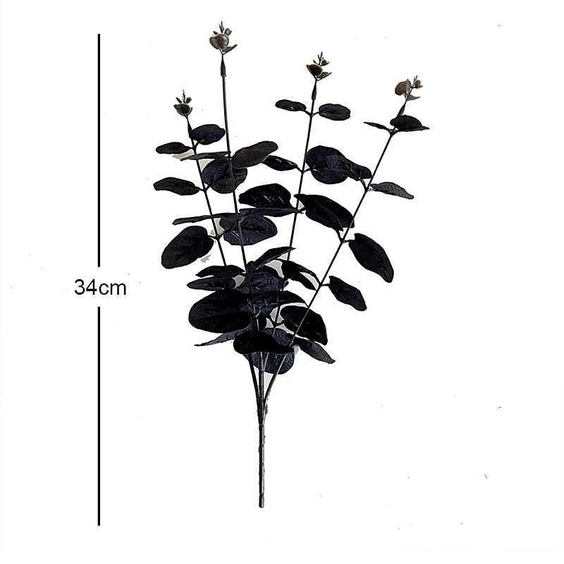 34cm Black Eucalyptus Artificial Flowers Are Used For Room Decoration Desktop Artificial Flowers Christmas And New Year Decor C251017