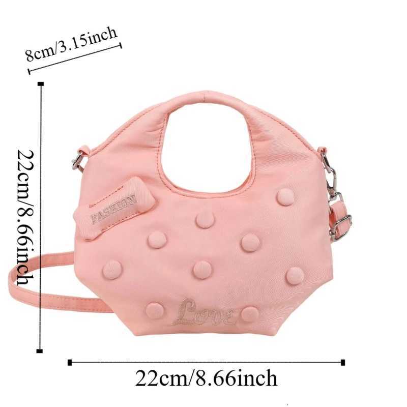 Cute Cookie Design Handbag Korean Style Large Capacity Crossbody Shoulder Bag Solid Color Nylon Girly Commuting Bag Outdoor Z251017