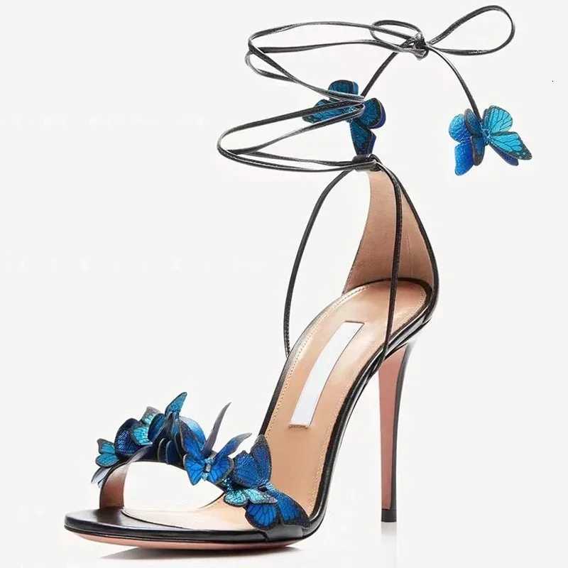 New Luxury Design Cross Strap Sandals Women Summer Fashion Butterfly Open Toe Elegant High Heels Wedding Banquet Shoes for Women Z251015